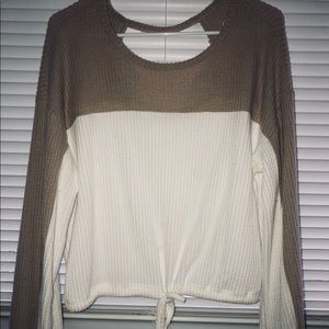 Think Knitted Open-Back Pullover Sweater